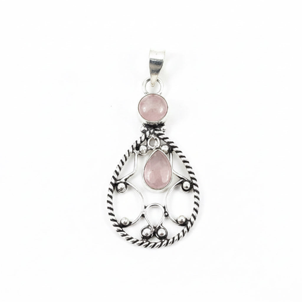Artisan Rose Quartz Pendant
Solid 925 Sterling Silver | Natural Rose Quartz