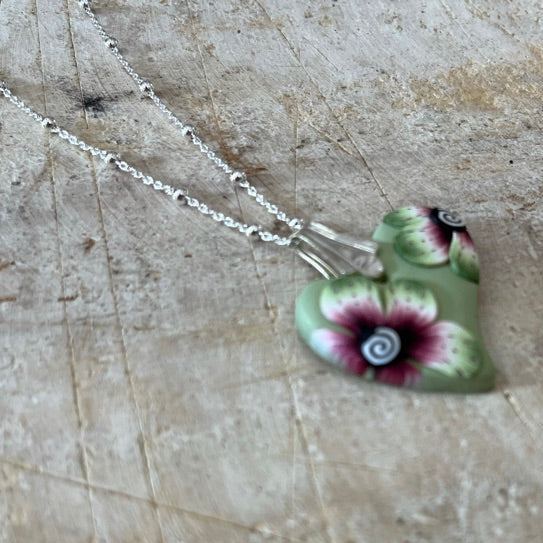 Mini Heart ¨Enchanted Garden¨ - Sterling Silver 925 necklace by Stephanie Fraselle - Artisan Jewellery Design