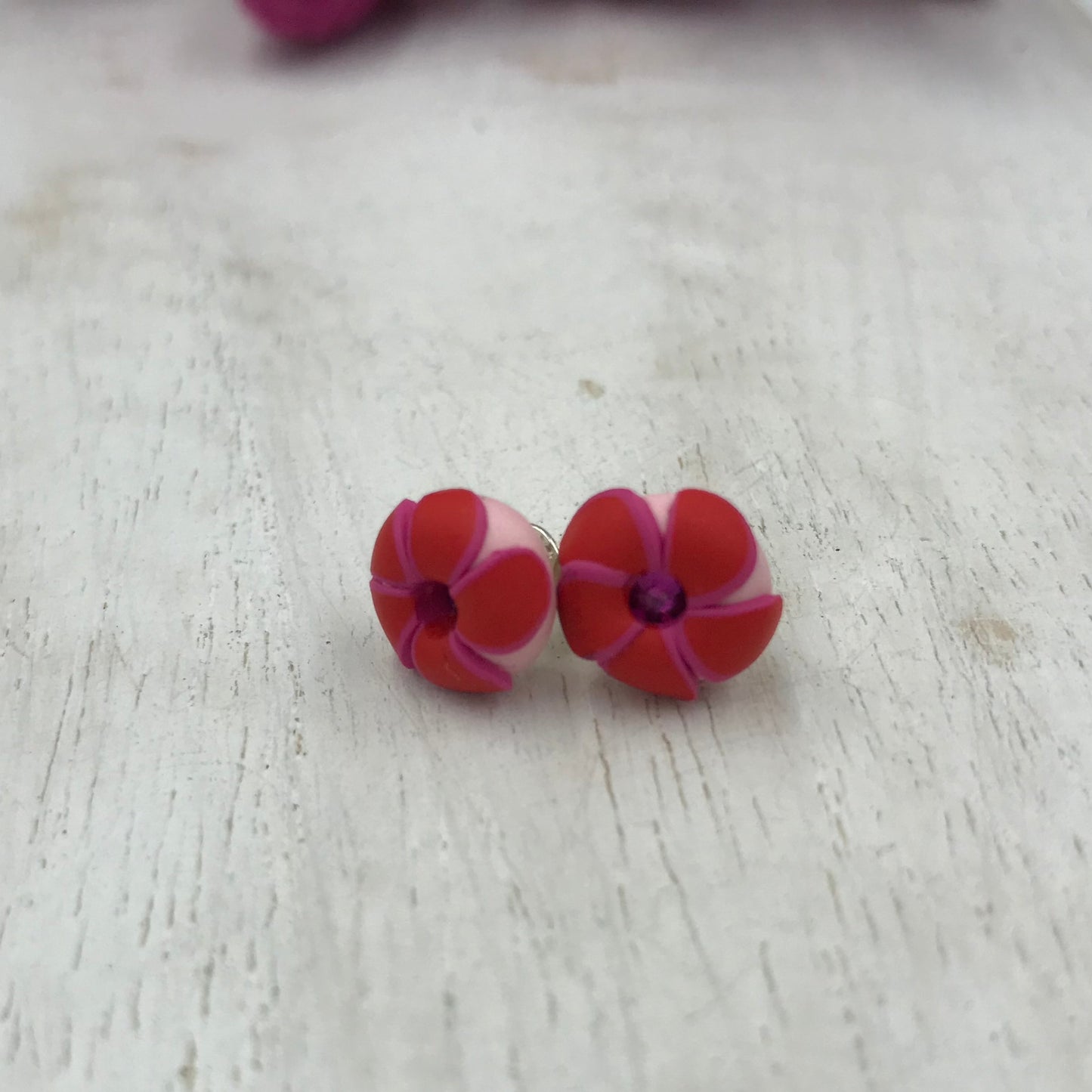 ¨Eye Candy¨925 STERLING SILVER EARRING STUDS - handmade - Swarovski crystals - by Stephanie Fraselle - Artisan Jewellery Design
