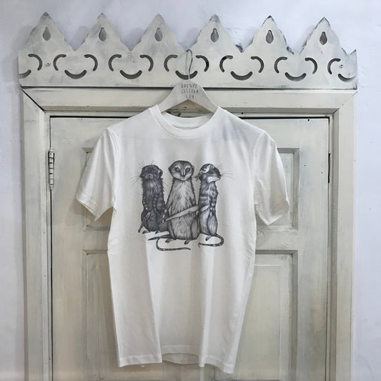 Best Organic Super Soft Cotton- unisex T-shirt “Three Meerkats ”