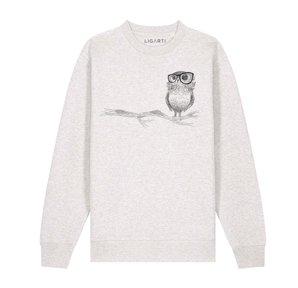 Organic cotton Pullover “Owl on a branch ”