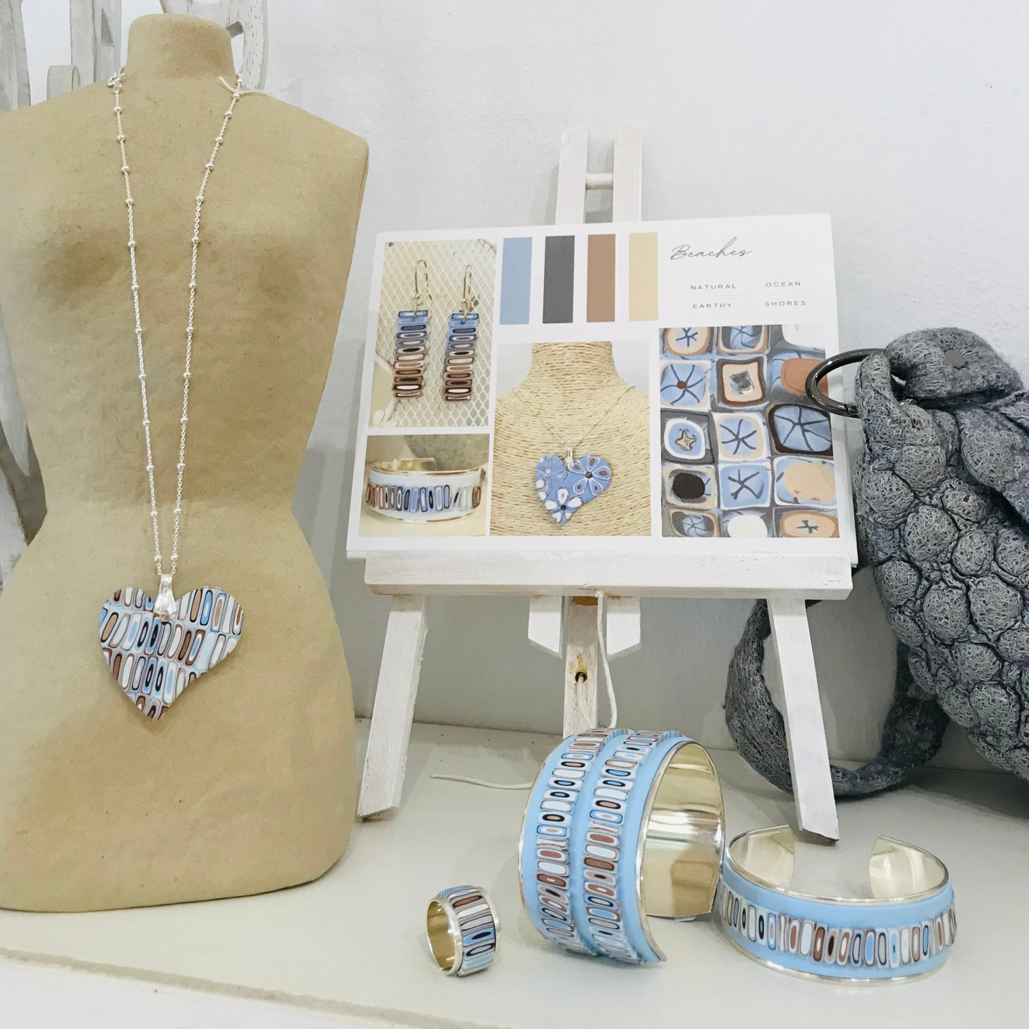 “Beaches” 925 STERLING SILVER - handmade Earring studs - by Stephanie Fraselle - Artisan Jewellery Design
