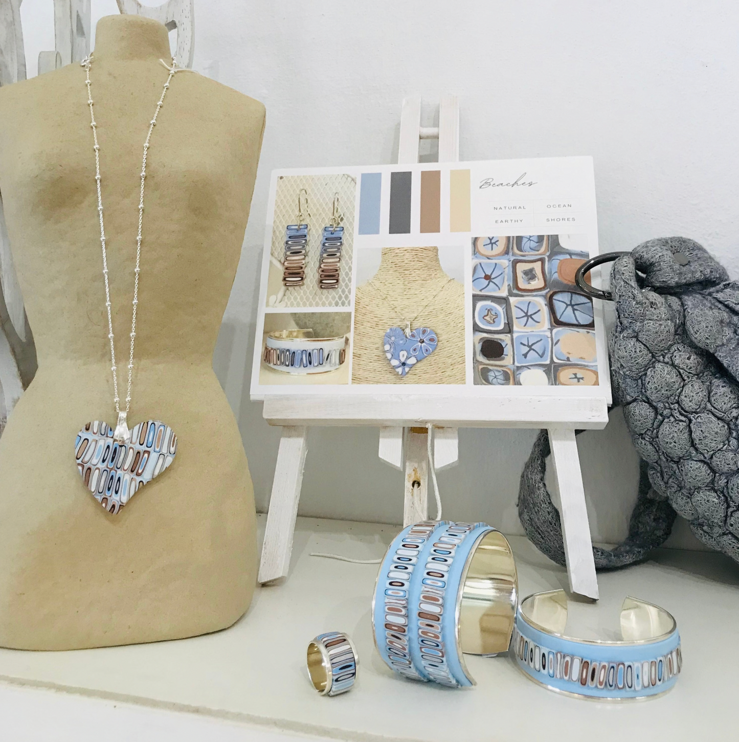 “Beaches” 925 STERLING SILVER - handmade Earring studs - by Stephanie Fraselle - Artisan Jewellery Design