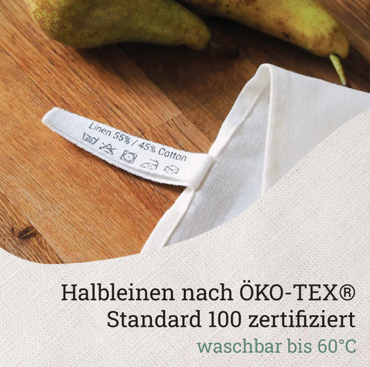 Tea Towel - Meerkat- 🌿 Half linen kitchen towel (55% linen / 45% cotton )