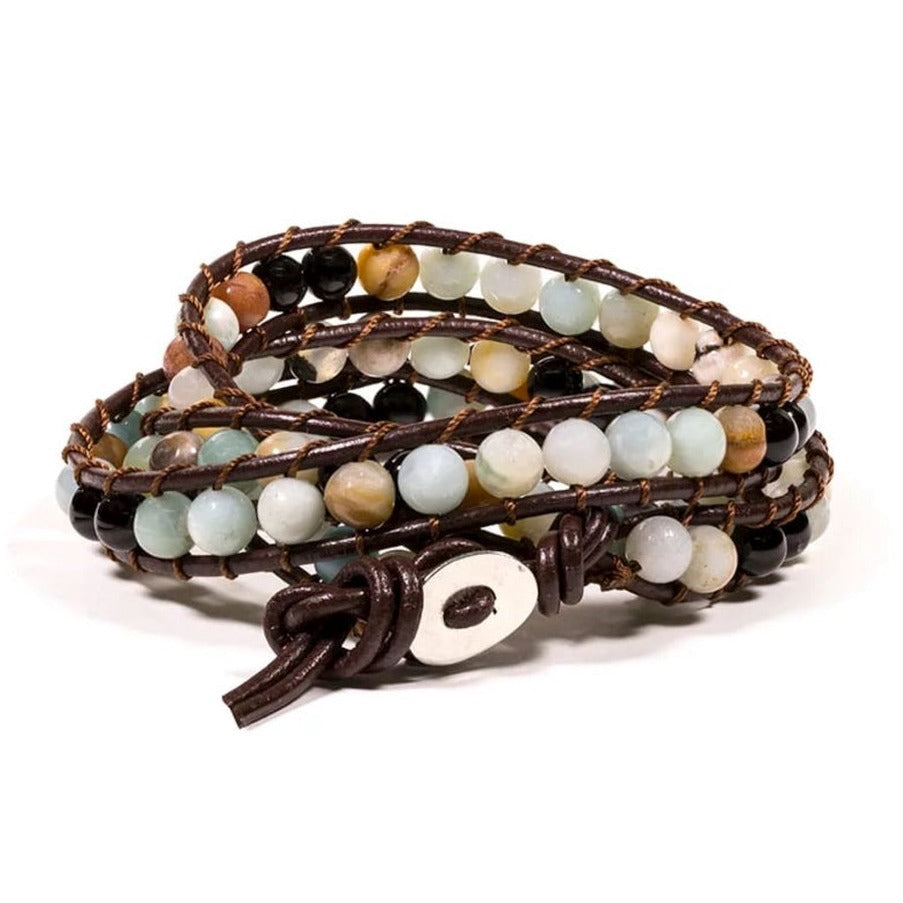 Amazonite & Black Agate bracelet