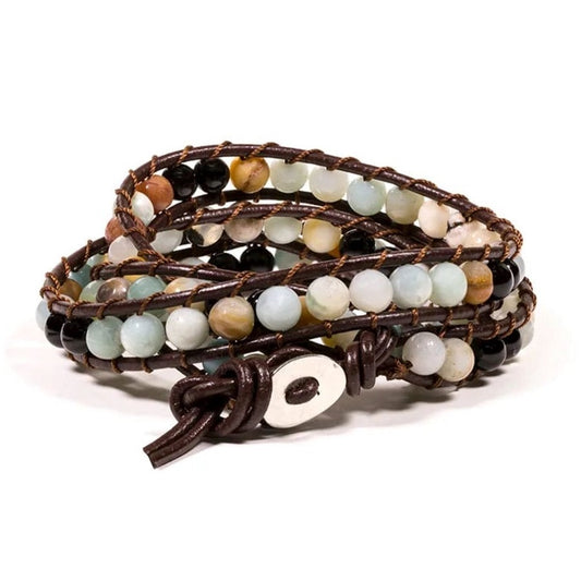 Pulsera de amazonita y ágata negra