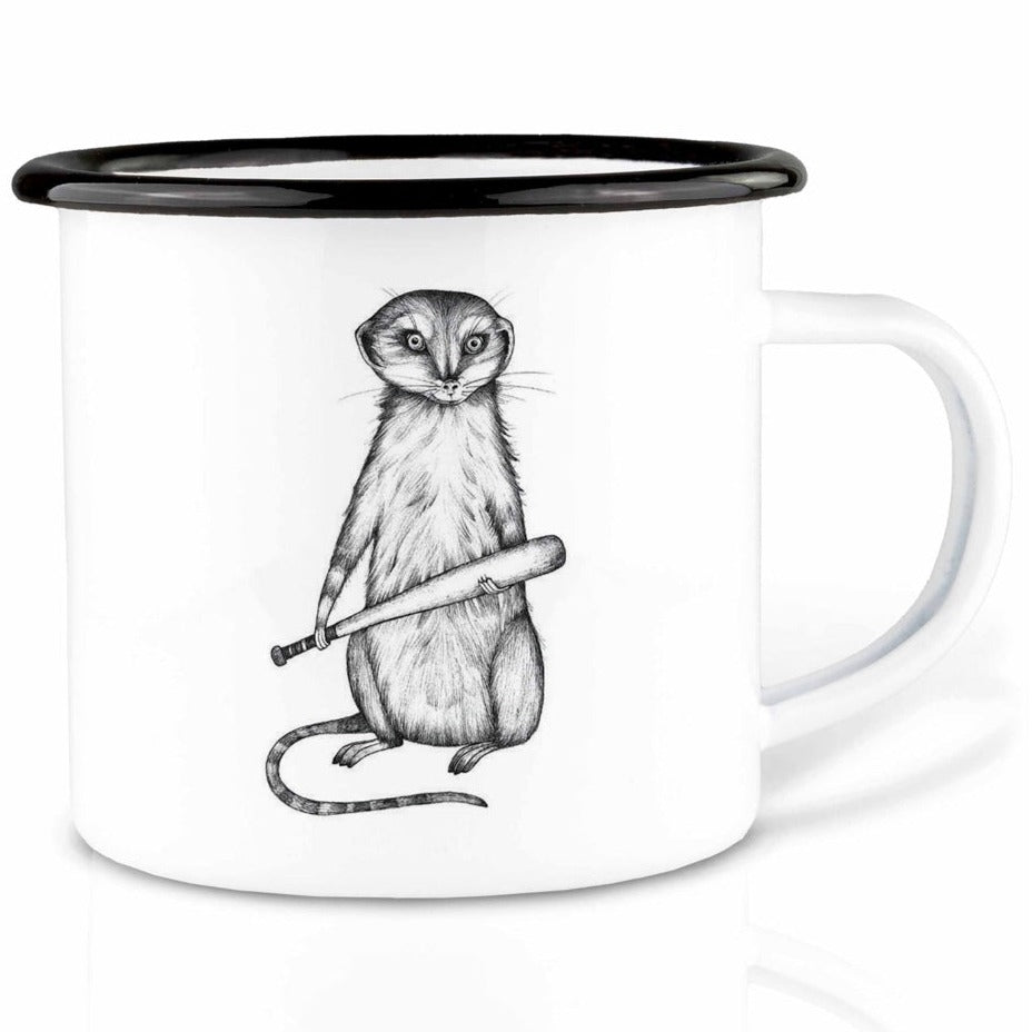 Enamel cup - Harry the Hitman- Meerkat