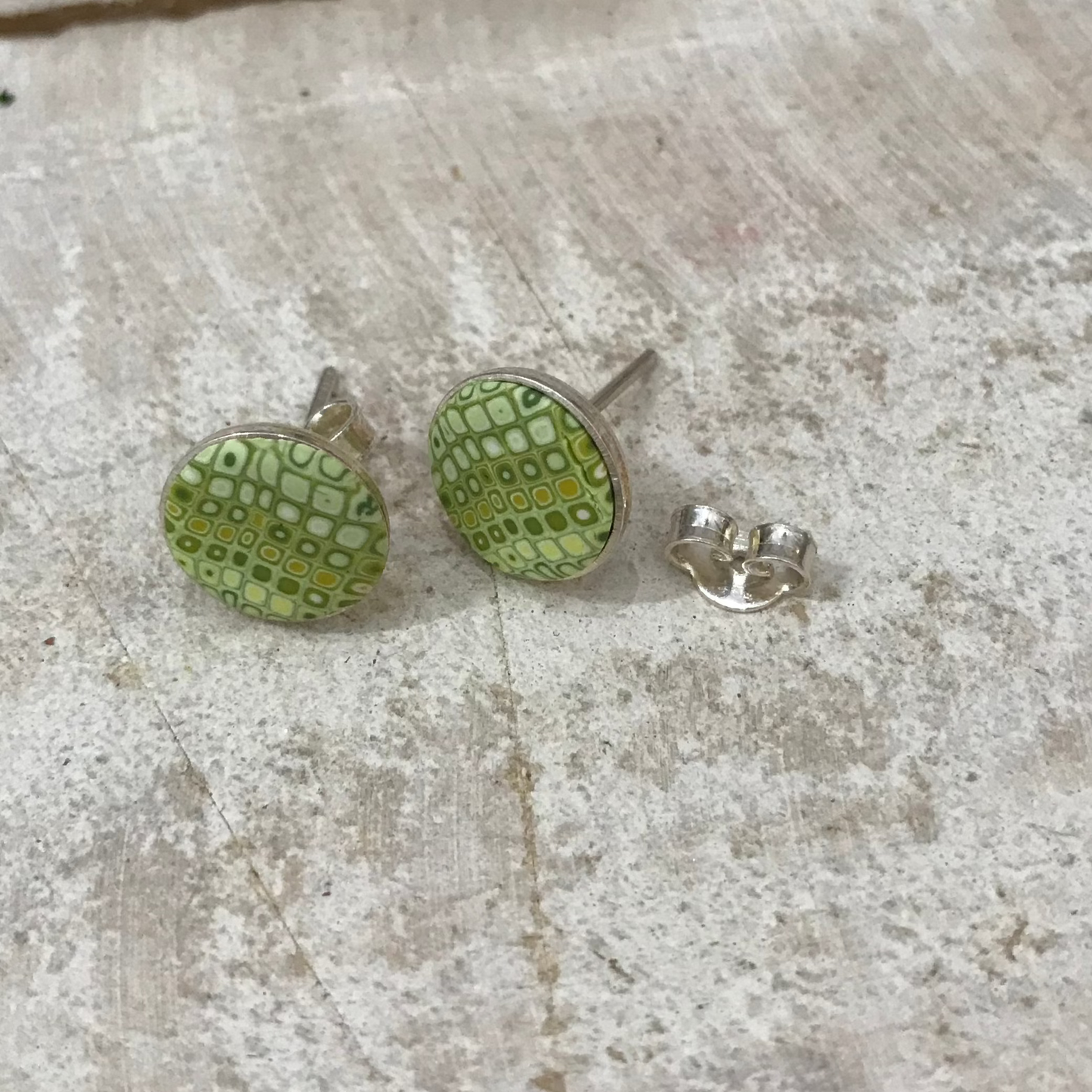 PENDIENTES DE PLATA DE LEY 925 DE 10 MM CON MISA "Blooming Marvellous" - Hechos a mano - por Stephanie Fraselle - Diseño de joyería artesanal