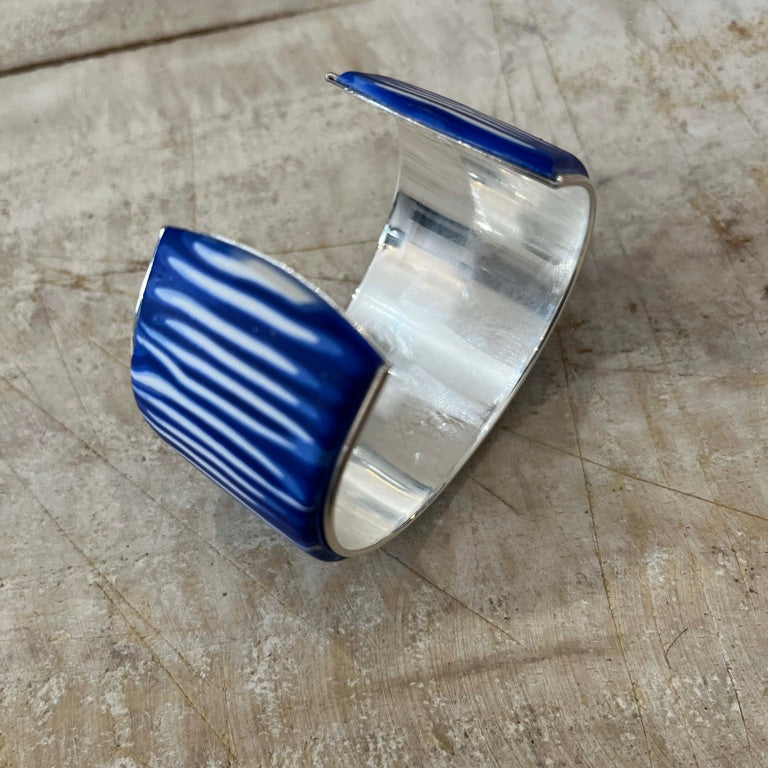 Tints of Blue Adjustable Cuff by Stephanie Fraselle-Artisan Jewellery Design
