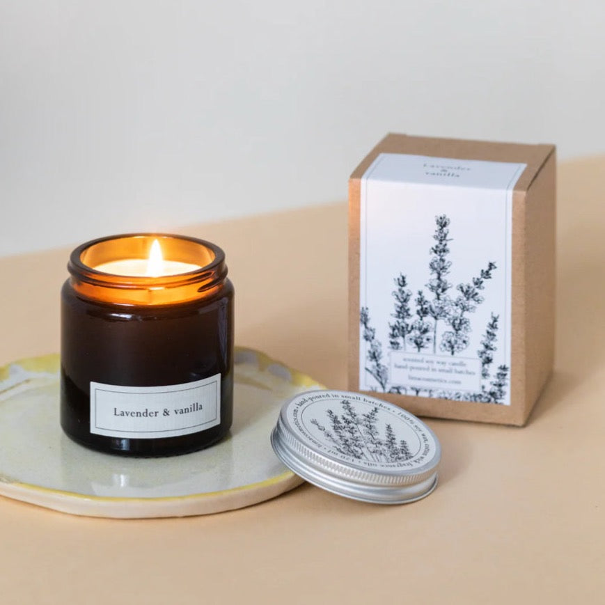 Lavender & vanilla soy wax ARTISAN natural candle -hand poured in small batches