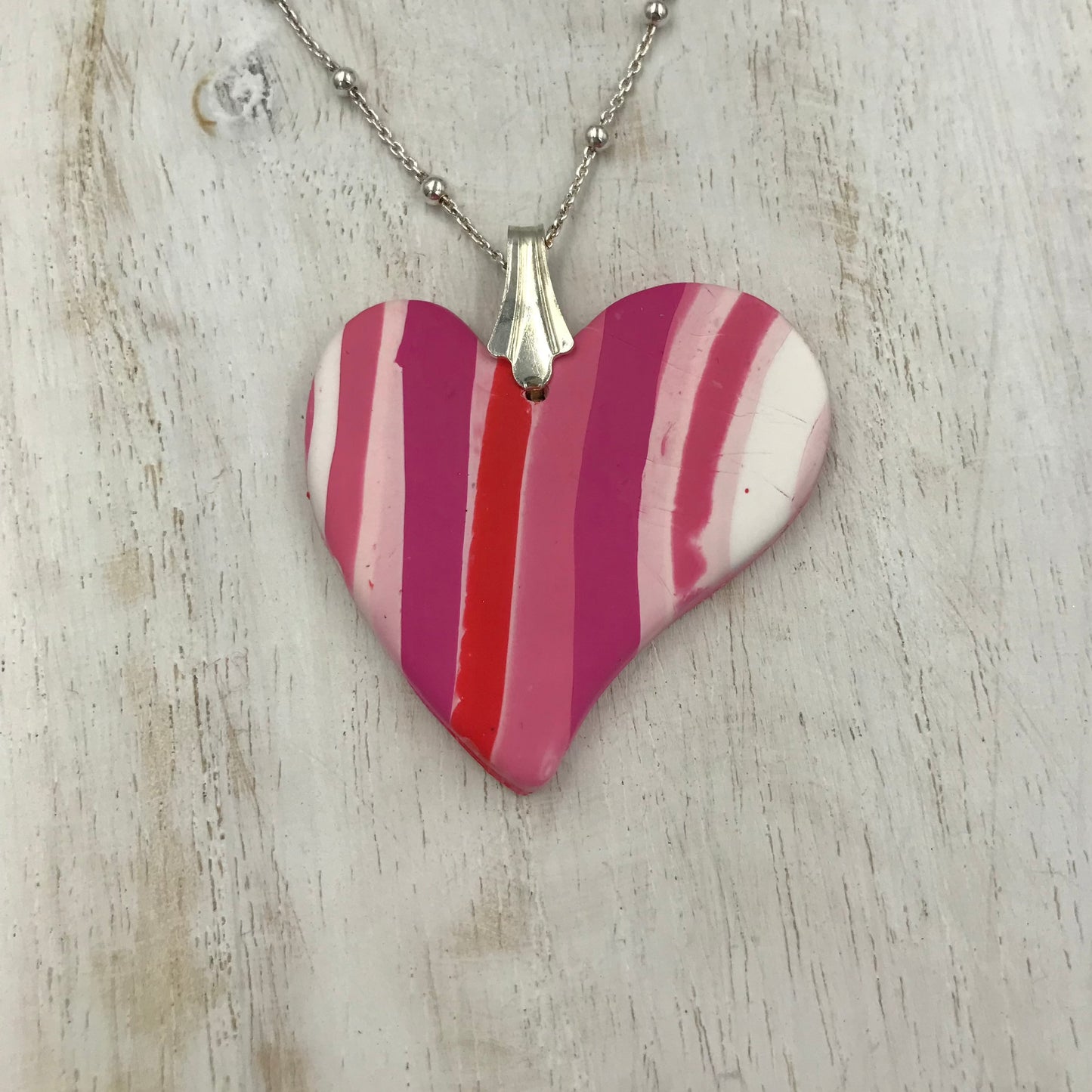 Colgante de corazón “Eye Candy” - Collar de plata de ley 925 de Stephanie Fraselle - Diseño de joyería artesanal