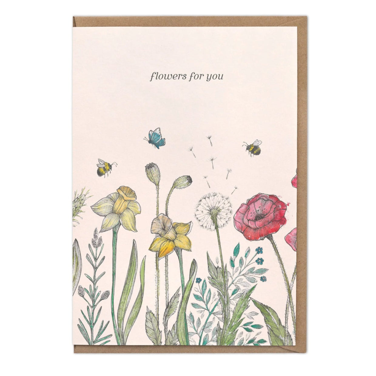 Blank Greeting card- “ Flowers For You”