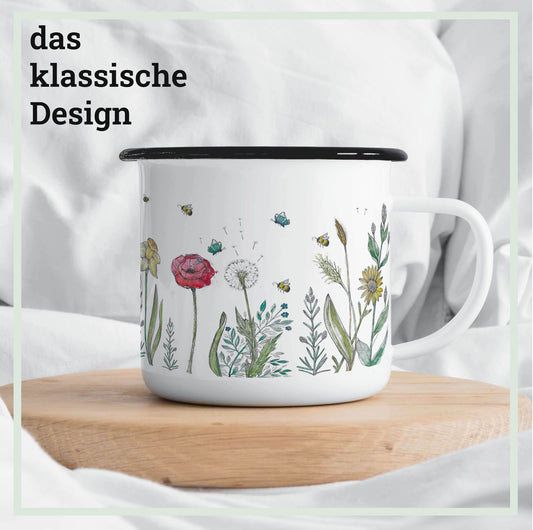 Enamel cup - Flower Meadow