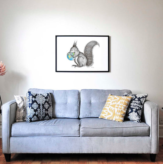 Premium Art Print - Squirrel holding the World