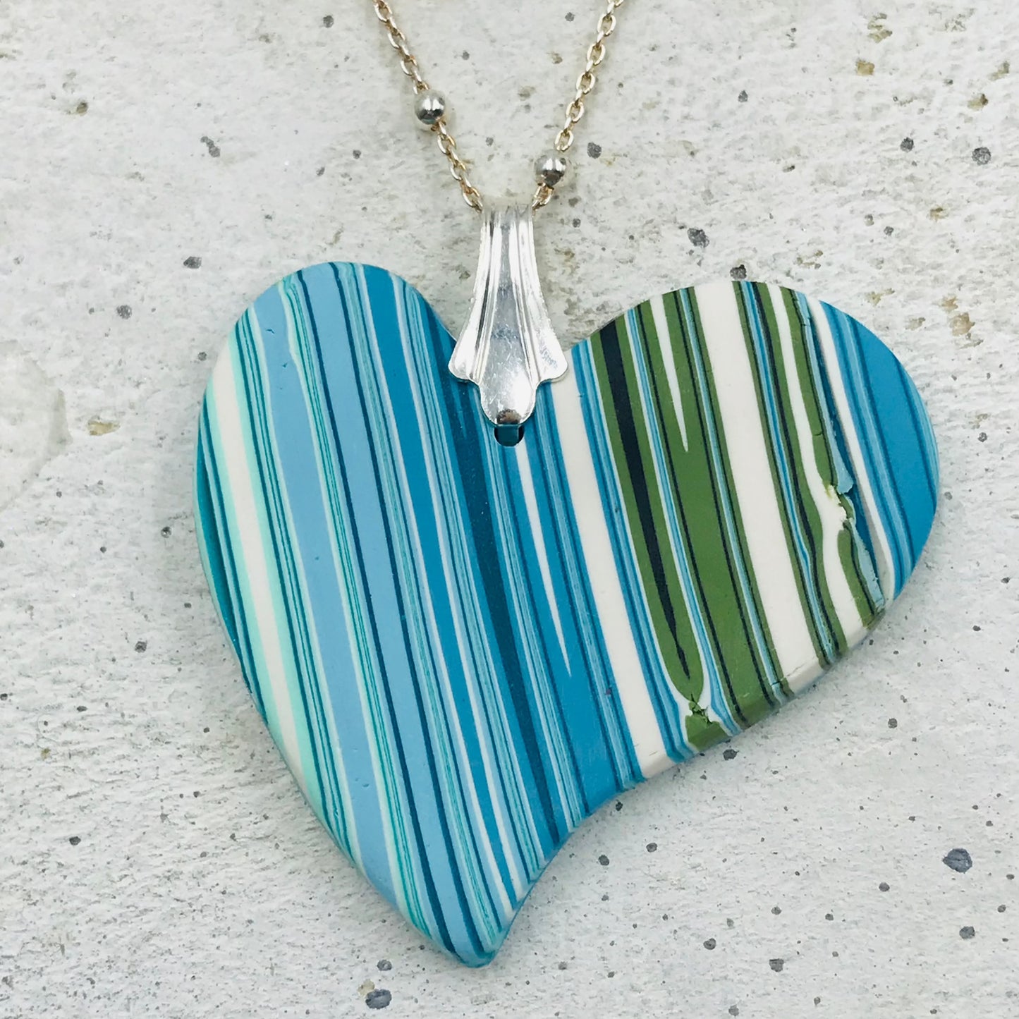 “Carolina” Heart pendant - Sterling Silver 925 necklace by Stephanie Fraselle - Artisan Jewellery Design