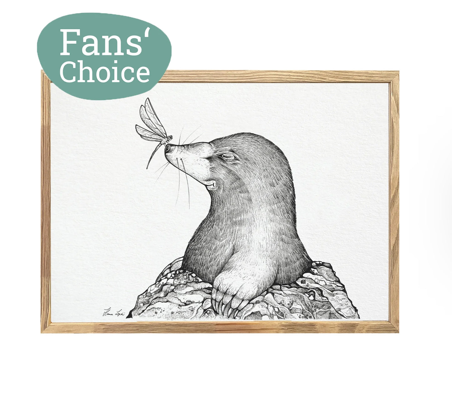 Premium Art Print - The mole and the butterfly- Malwina