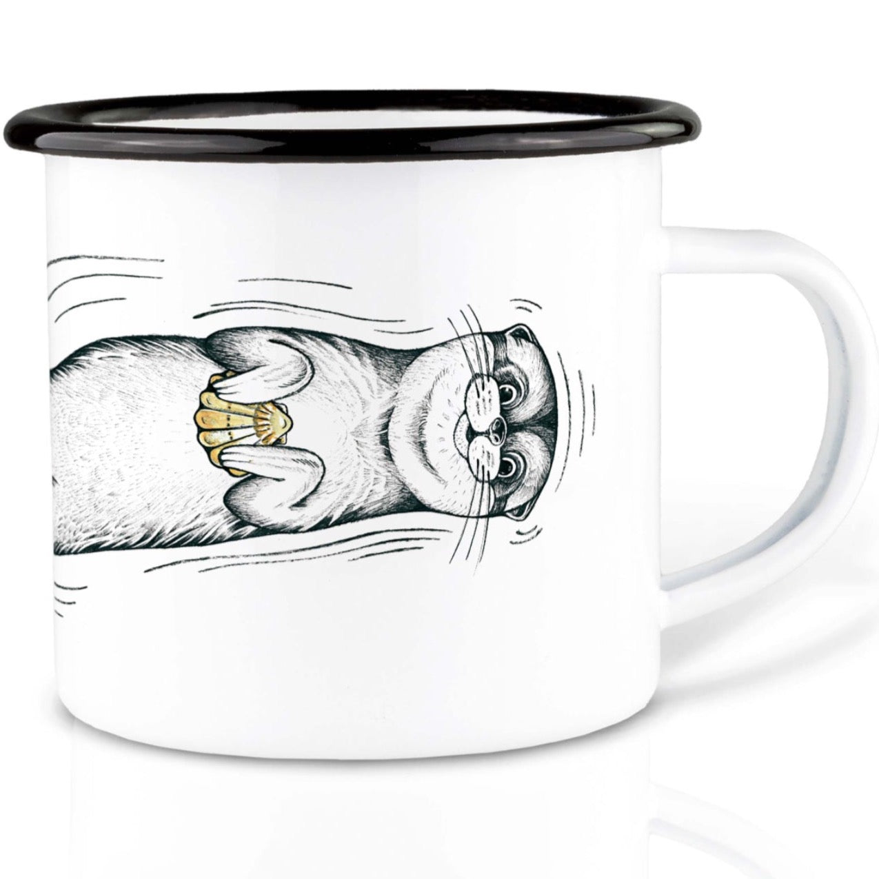 Enamel cup - Mussel Otter