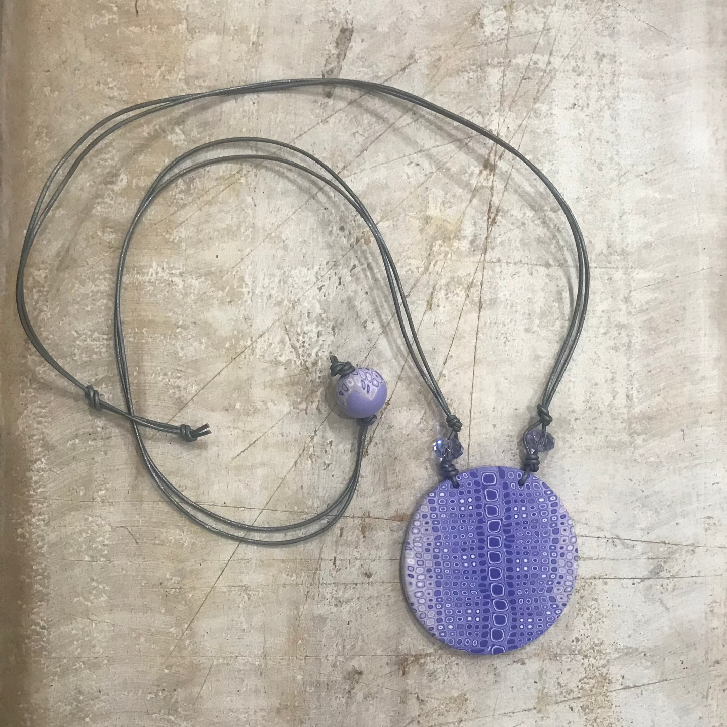 “Nerea” 50mm Round pendant - by Stephanie Fraselle - Artisan Jewellery Design