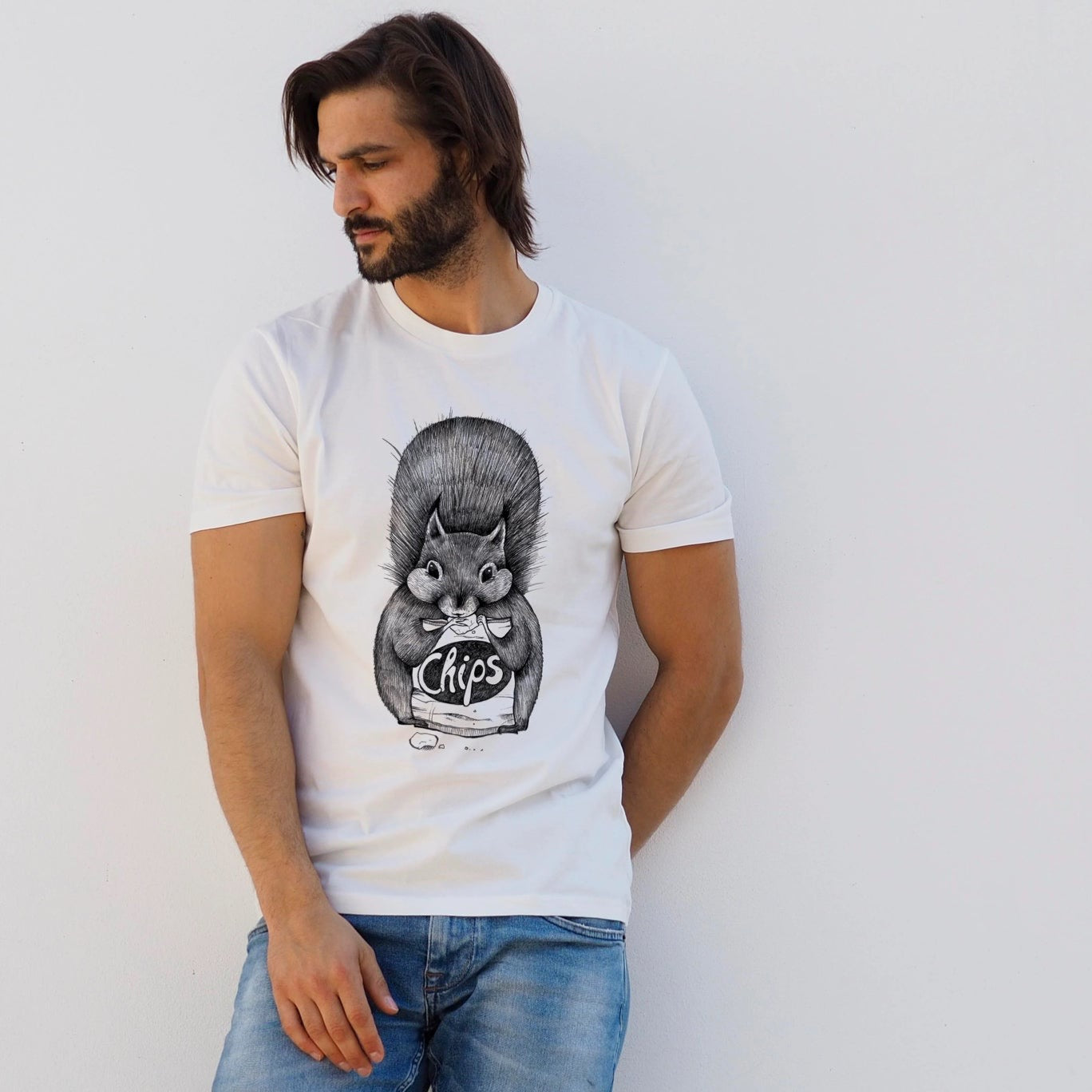 Camiseta unisex ecológica “Squirrel Chips”