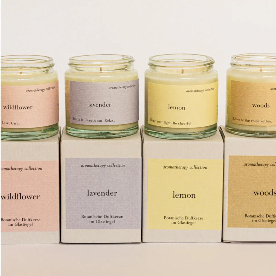 Set of 4 aromatherapy candles - all-natural scented ARTISAN candles with essential oils