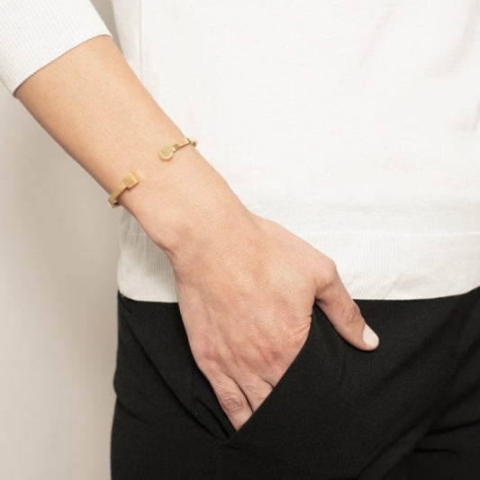 Asymmetrical bracelet Kubik 18 carat gold plated