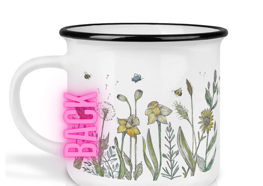 Hochwertige Keramiktasse - Wiesenblumen