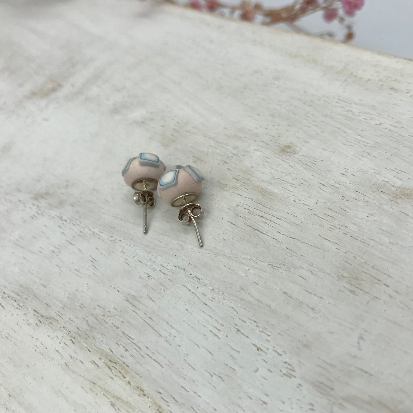 “ Pastel Hues ” 925 STERLING SILVER - handmade Earring studs - by Stephanie Fraselle - Artisan Jewellery Design