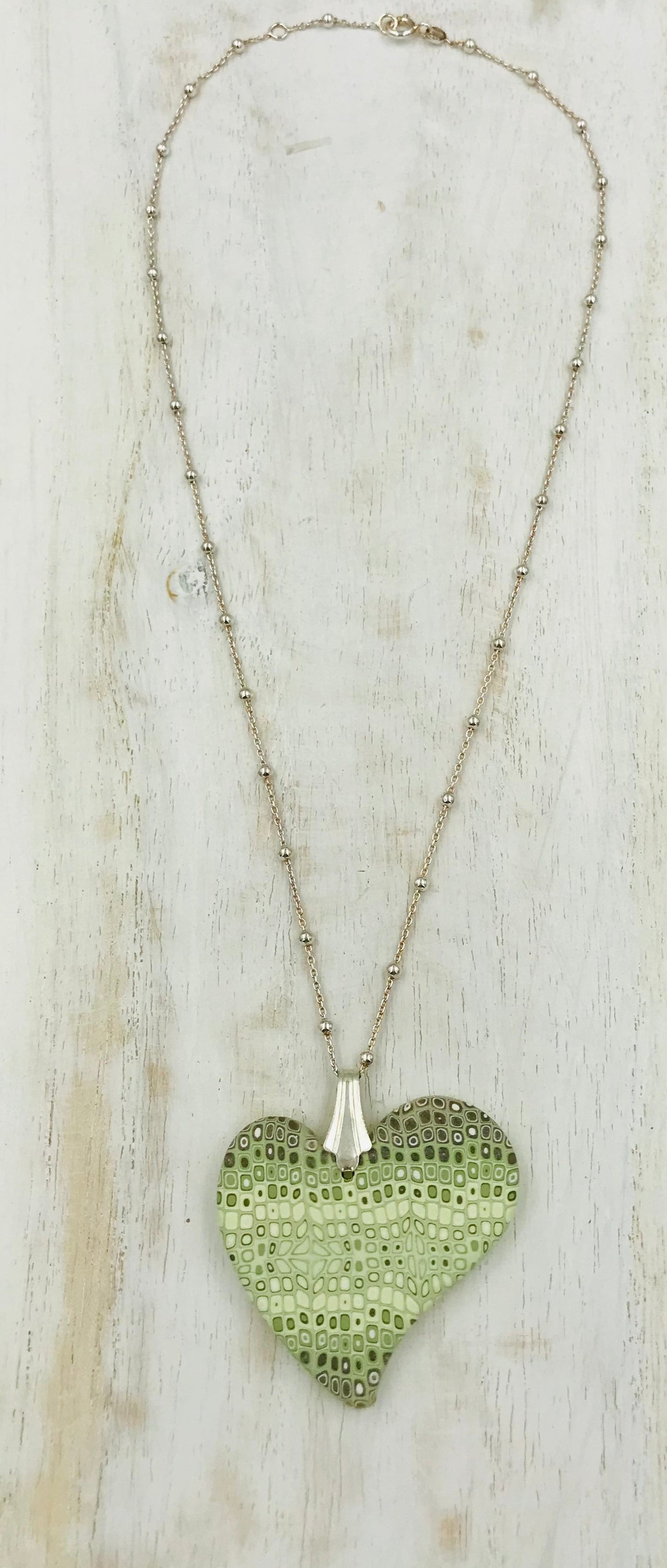 “Laurisilva” Heart pendant - Sterling Silver 925 necklace by Stephanie Fraselle - Artisan Jewellery Design