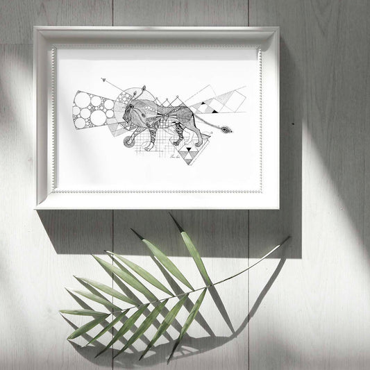 Premium Art Print - lion graphics