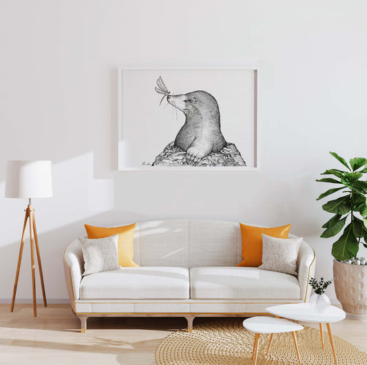 Premium Art Print - The mole and the butterfly- Malwina