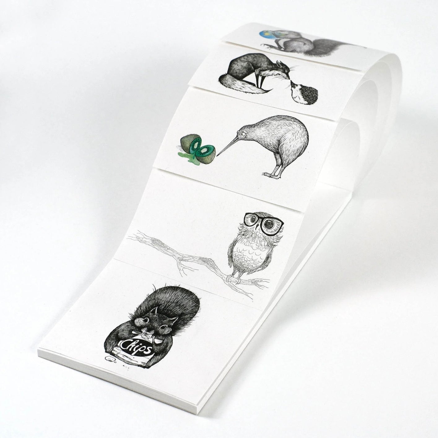 45 ALL-STAR illustrations in 1 notepad - RECYCLED PAPER