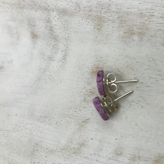 „Purple Vibes“ 925 STERLING SILBER – handgefertigte Ohrstecker – von Stephanie Fraselle – Kunstvolles Schmuckdesign