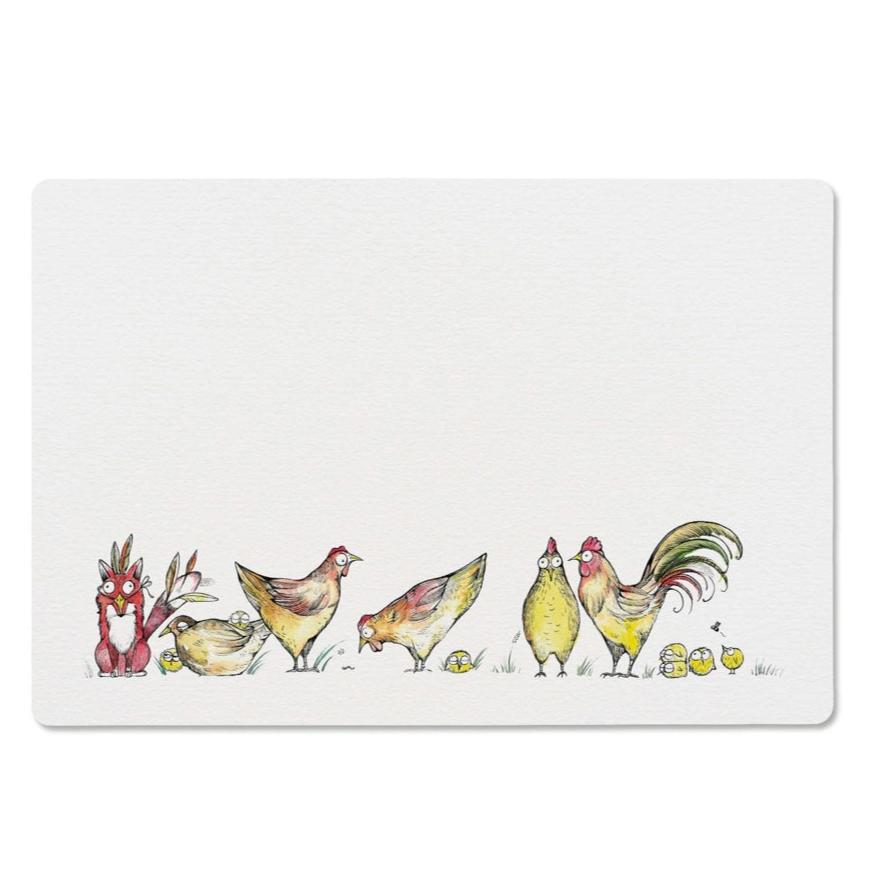 Wooden Breakfast Board- Fox disguised as a Chicken