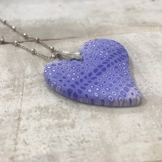 „Blue Denim“ Herzanhänger – Halskette aus 925er Sterlingsilber von Stephanie Fraselle – Kunstvolles Schmuckdesign