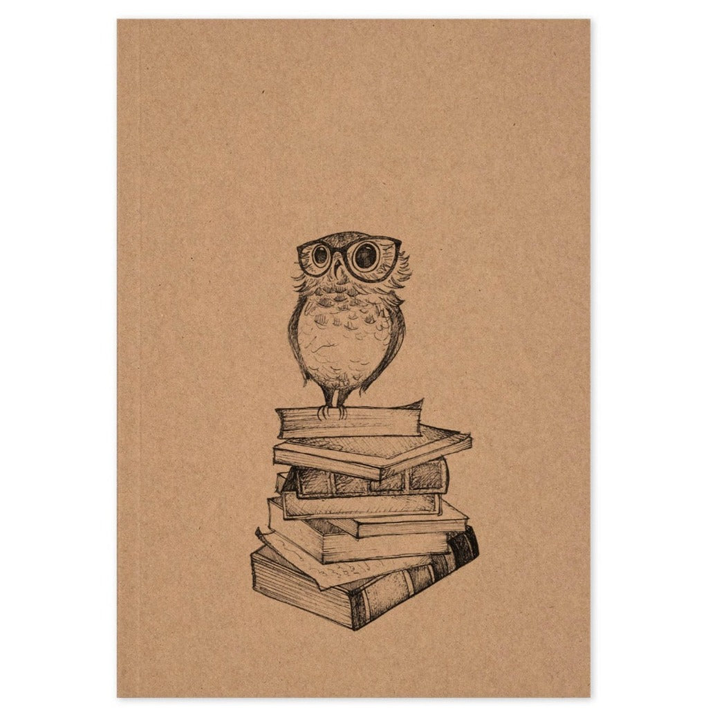 Notebook - Book Owl - RECYCLED PAPER