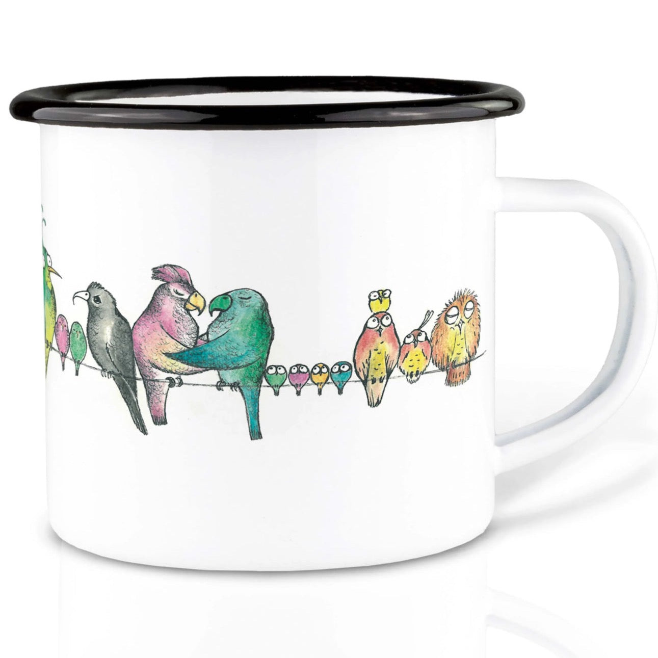 Enamel cup - Bird parade