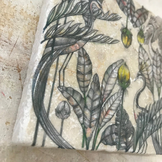 Azulejo artístico de piedra natural “Pavo Real”