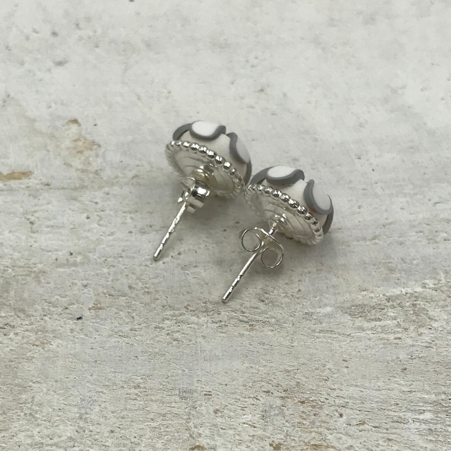 ¨White Botanics¨925 STERLING SILVER EARRING STUDS - handmade - Swarovski crystals - by Stephanie Fraselle - Artisan Jewellery Design