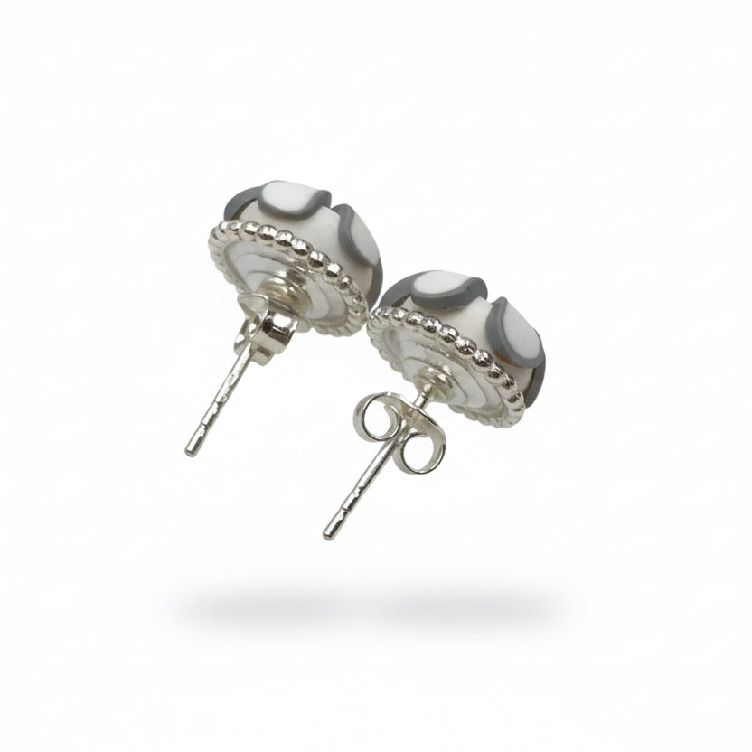 PENDIENTES DE PLATA DE LEY 925 ¨White Botanics¨ - hechos a mano - cristales de Swarovski - por Stephanie Fraselle - Diseño de joyería artesanal