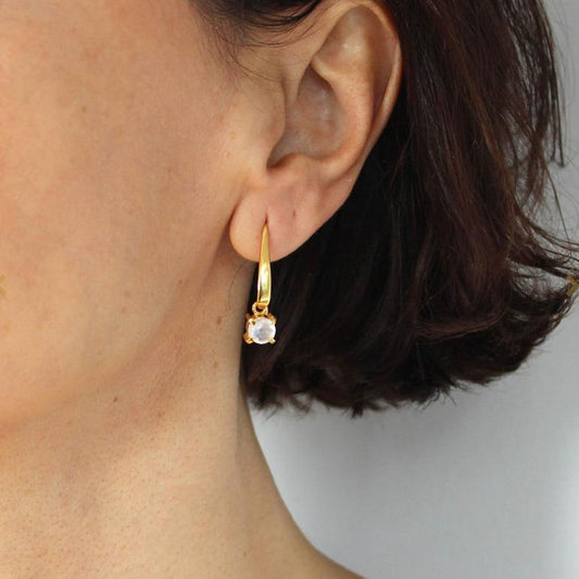 HISSIA Victoria drop Rose quartz earrings