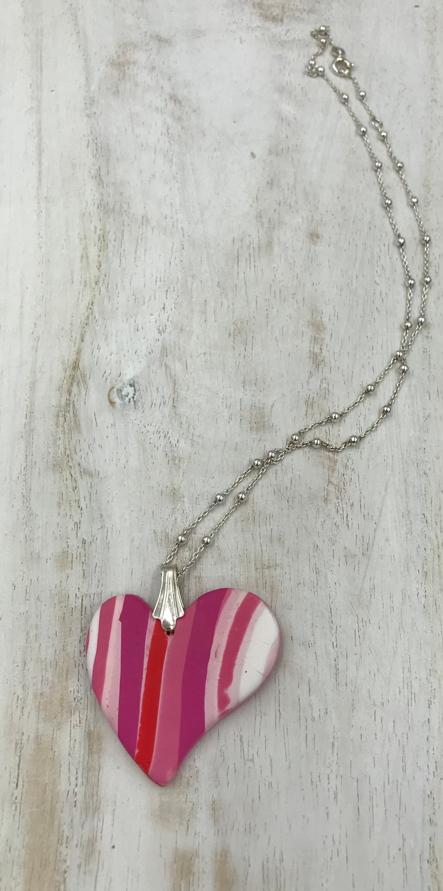 Colgante de corazón “Eye Candy” - Collar de plata de ley 925 de Stephanie Fraselle - Diseño de joyería artesanal