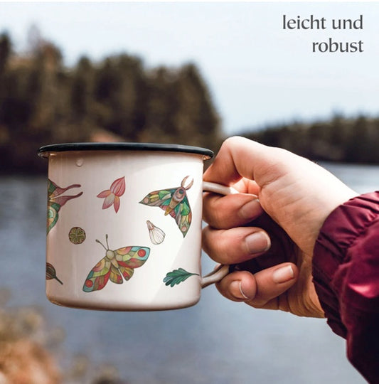 Robust and Light Enamel cup - Vibrant Moths