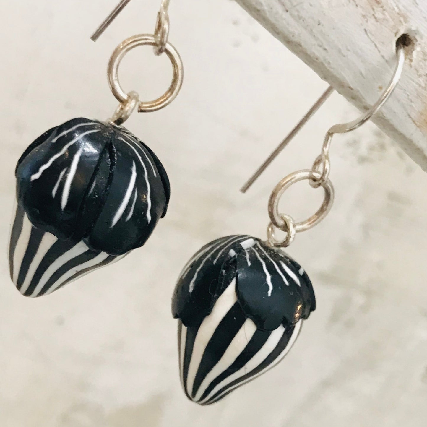 “Monochrome” 925 STERLING SILVER - handmade Stripey STRAWBERRIES - by Stephanie Fraselle - Artisan Jewellery Design