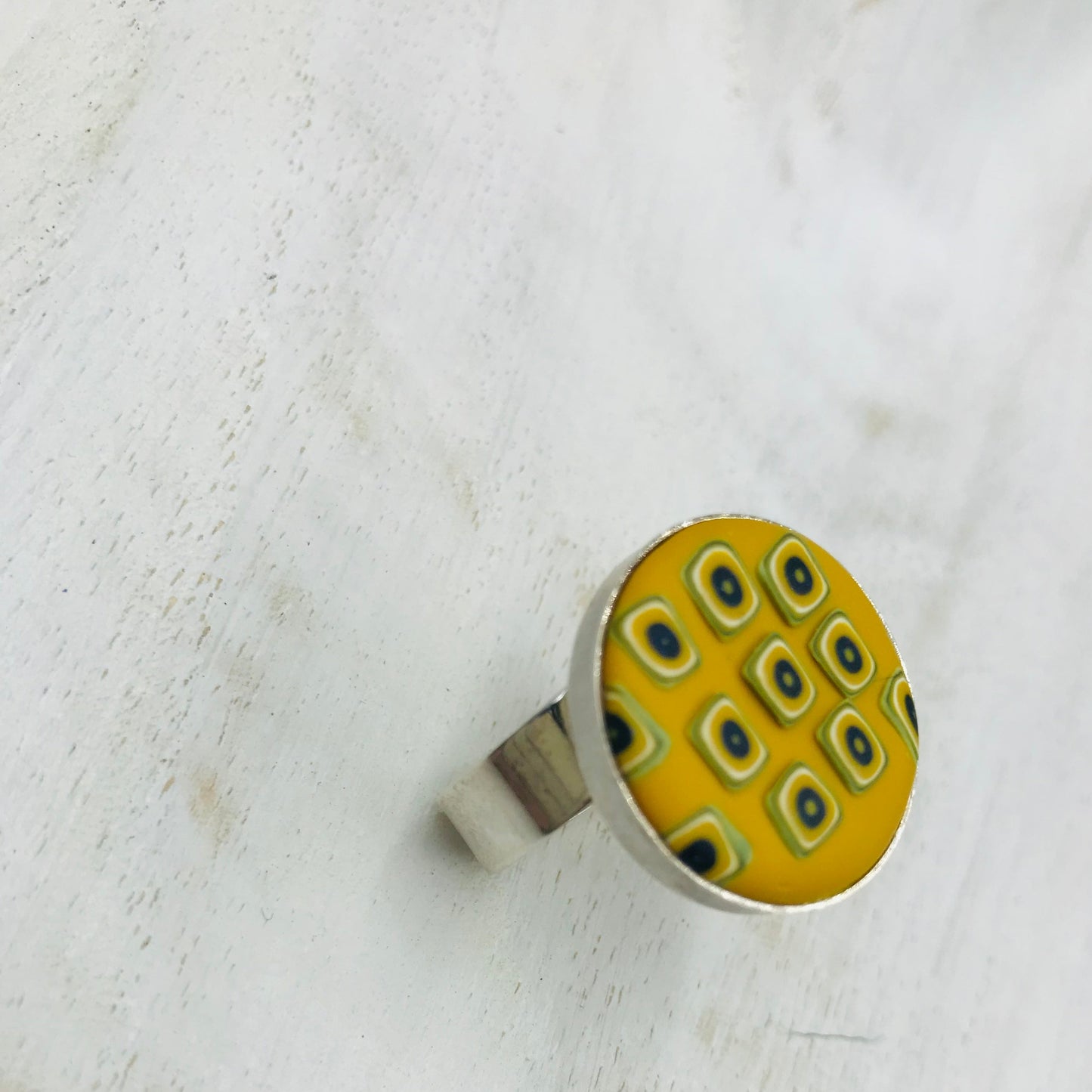 “Catherine” Round Adjustable 22mm ring by Stephanie Fraselle - Artisan Jewellery Design