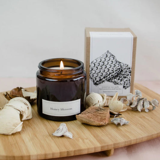 Honey blossom soy wax ARTISAN natural candle -hand poured in small batches