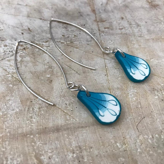 “Tranquil Waters ” Floral Ocean 925 STERLING SILVER - handmade Earring drops - by Stephanie Fraselle - Artisan Jewellery Design (Copy)