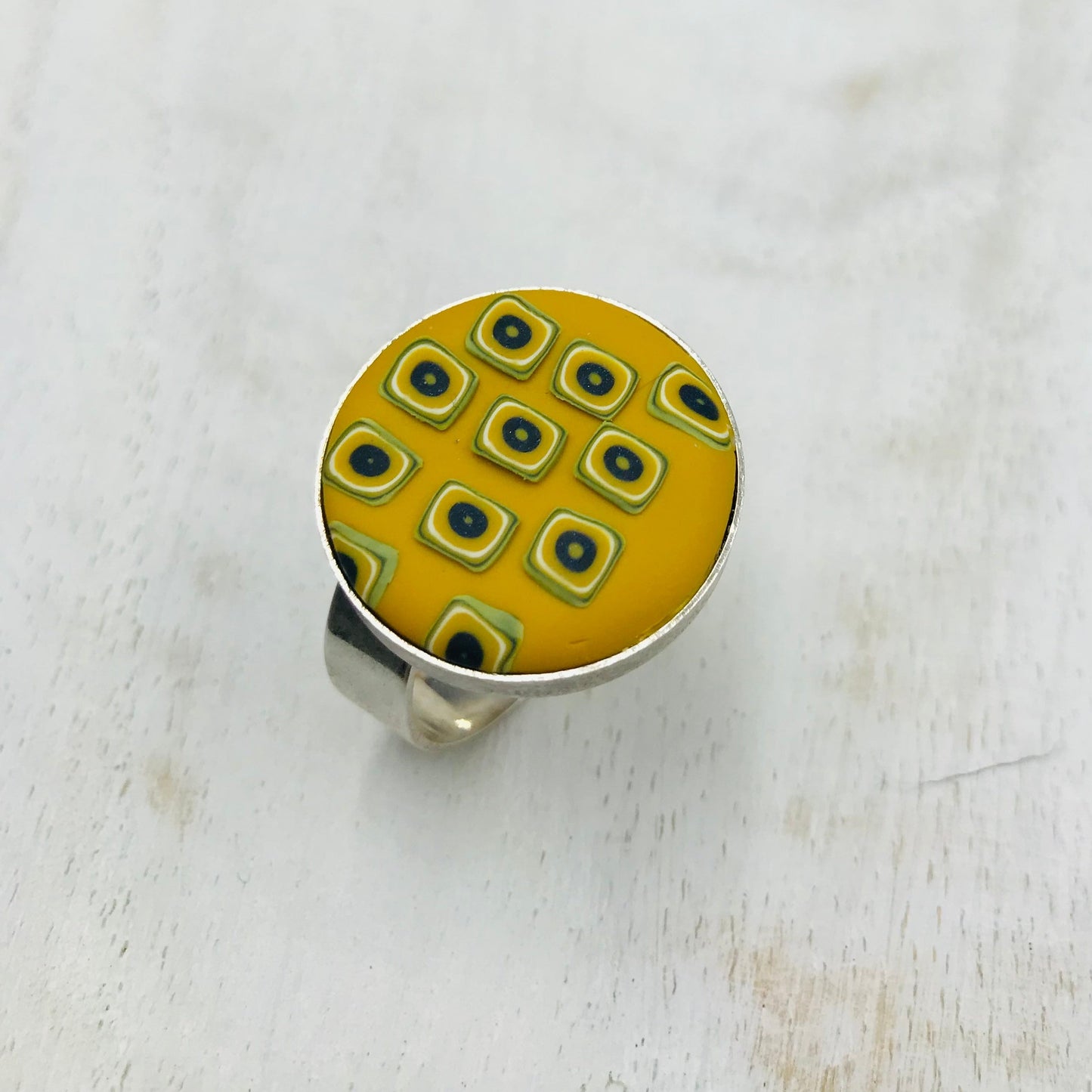 “Catherine” Round Adjustable 22mm ring by Stephanie Fraselle - Artisan Jewellery Design
