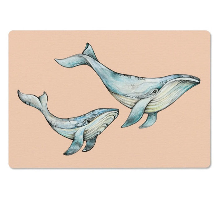 Wooden Breakfast Board- Blue Whales