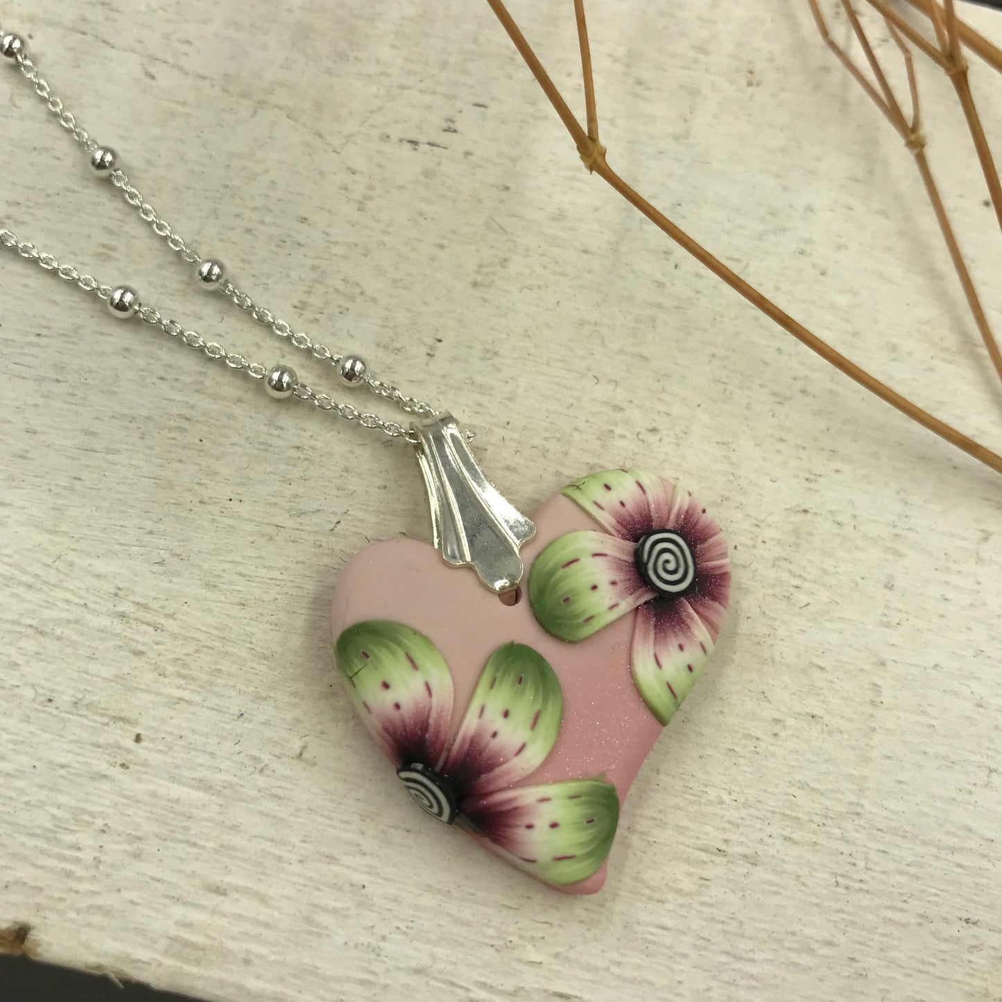 Mini Heart ¨Enchanted Garden¨ - Sterling Silver 925 necklace by Stephanie Fraselle - Artisan Jewellery Design
