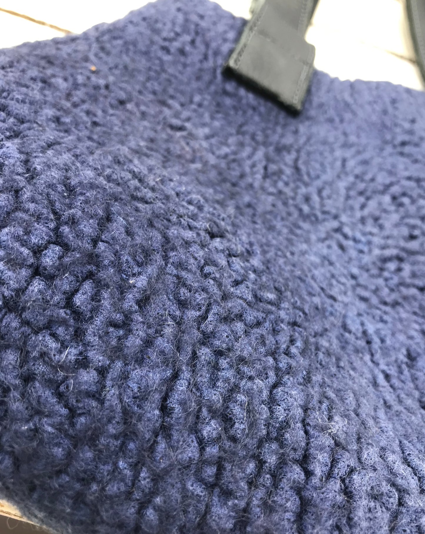 Handcrafted Navy Blue Nuno Felted Merino Wool Shoulder Bag